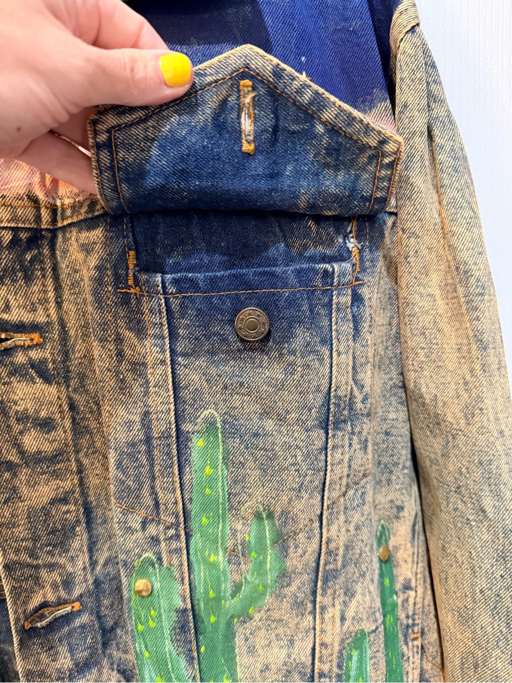 Vintage Hand-Painted Western Denim Jacket (ONLY ONE MADE) size M NWT - Picture 13 of 15